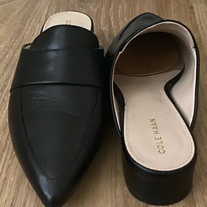 Cole Haan Black Pointed Toe Low Heel Mule